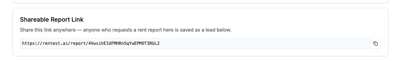 The "Shareable Report Link" — a single URL that saves everyone who requests a report as a lead